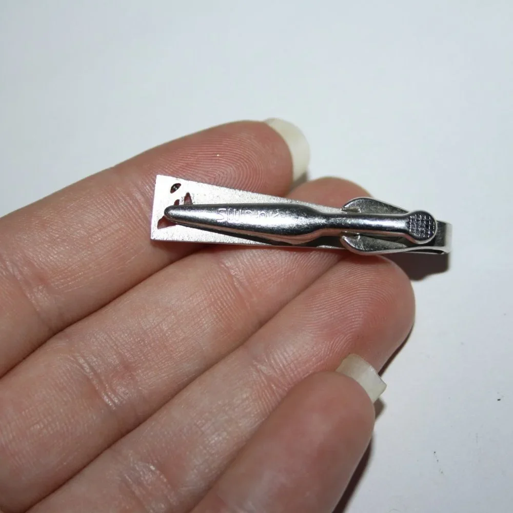 🎹✨ Silver Piano Tie Bar · Swank · Vintage ✨🎹